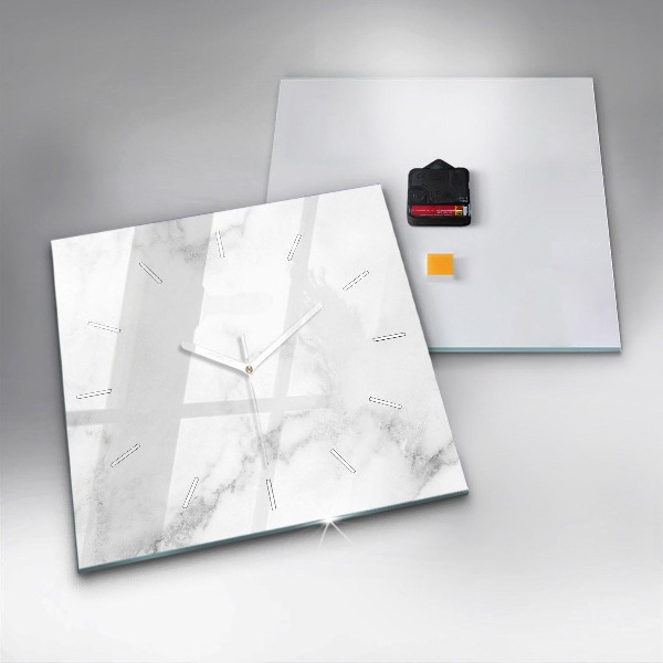 Square wall clock Elegant marble
