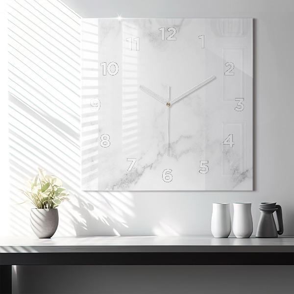 Square wall clock Elegant marble
