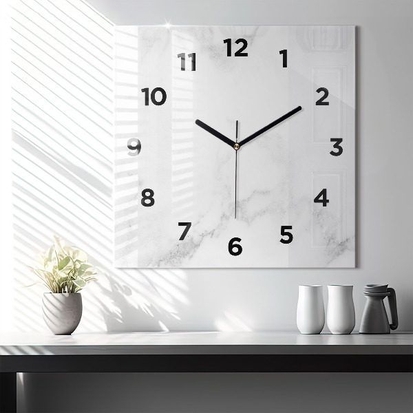 Square wall clock Elegant marble