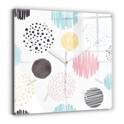 Square wall clock Geometric pattern