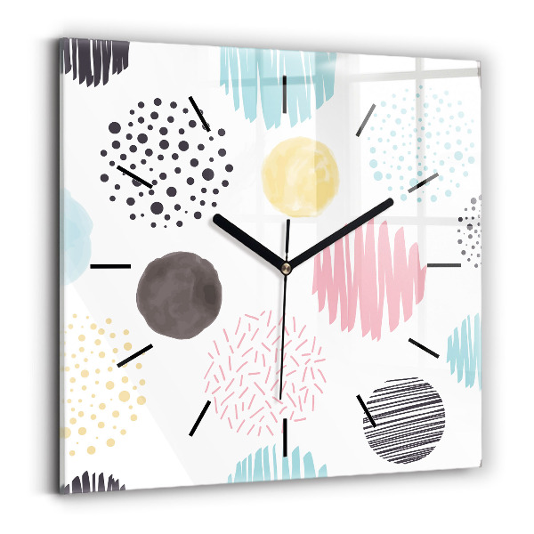 Square wall clock Geometric pattern