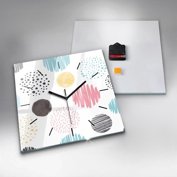 Square wall clock Geometric pattern