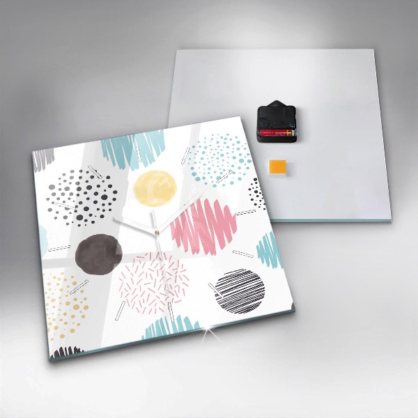 Square wall clock Geometric pattern