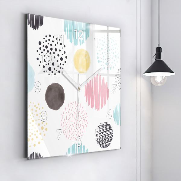 Square wall clock Geometric pattern