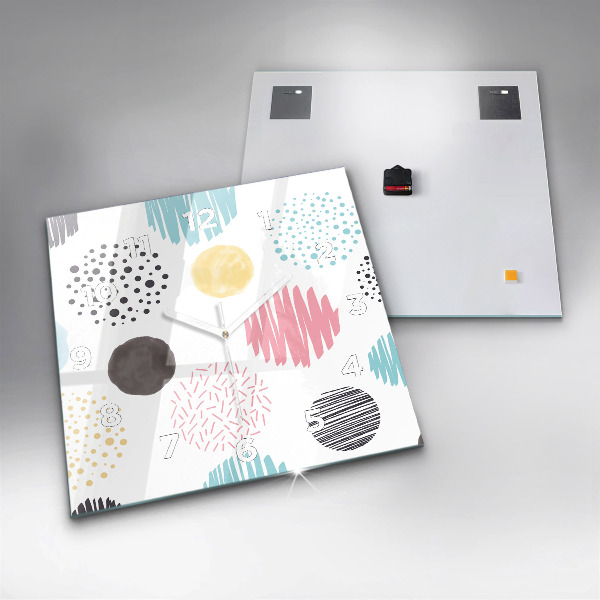 Square wall clock Geometric pattern