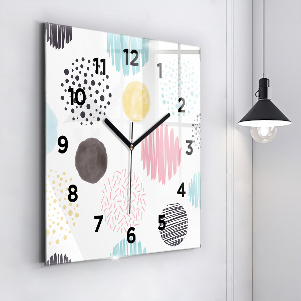Square wall clock Geometric pattern