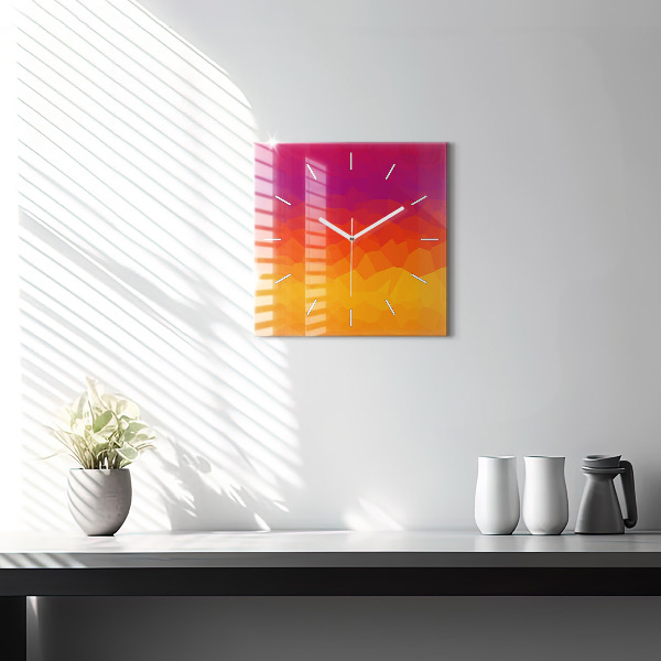 Square wall clock Colorful abstraction