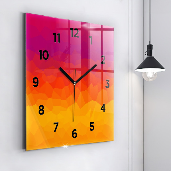 Square wall clock Colorful abstraction