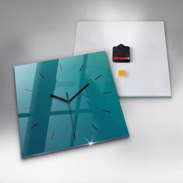 Square wall clock Sea abstraction