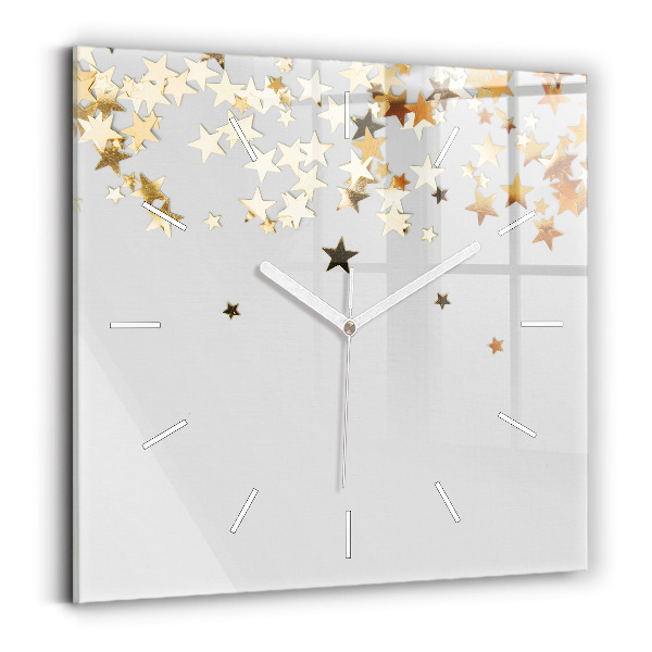 Square wall clock Stars on a light background
