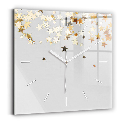 Square wall clock Stars on a light background