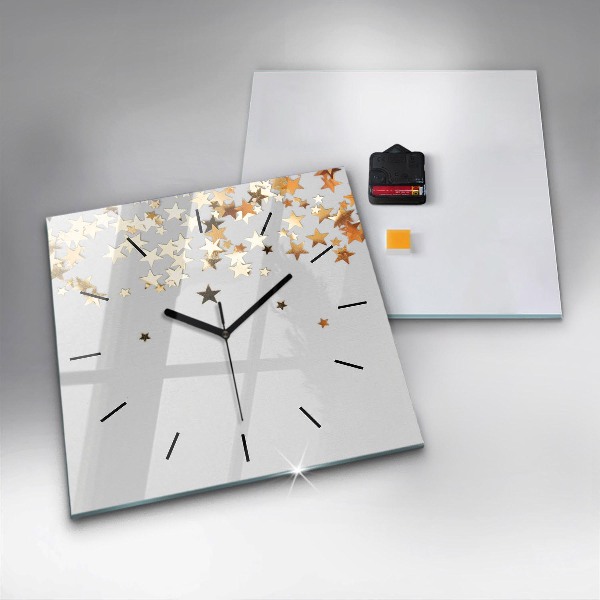 Square wall clock Stars on a light background