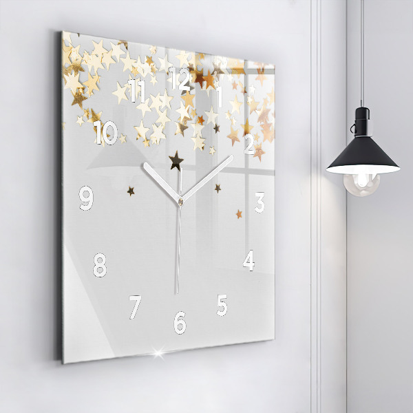 Square wall clock Stars on a light background