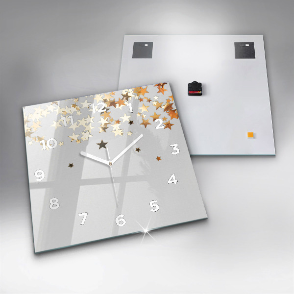 Square wall clock Stars on a light background