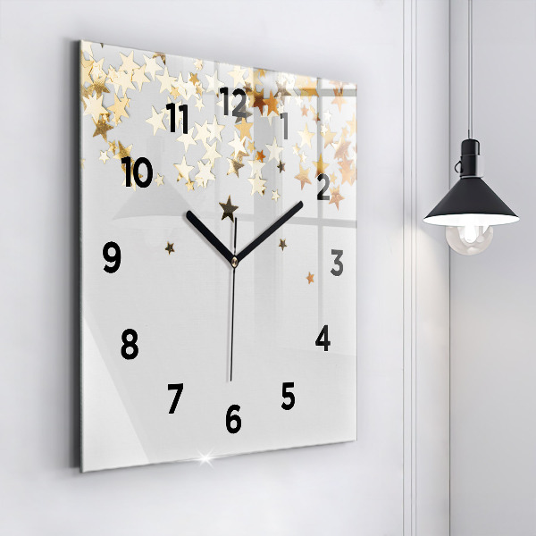 Square wall clock Stars on a light background