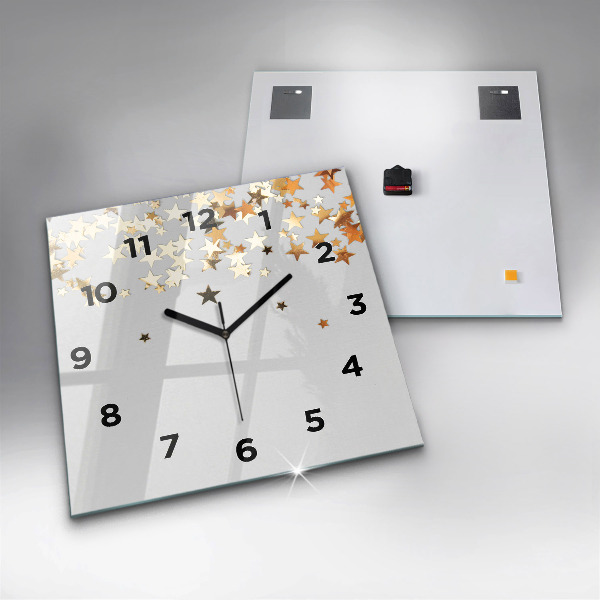 Square wall clock Stars on a light background