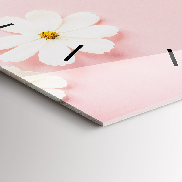 Square wall clock Daisy flowers
