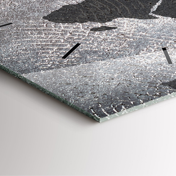 Square wall clock World map concrete