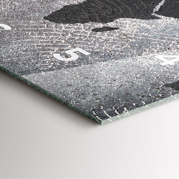 Square wall clock World map concrete