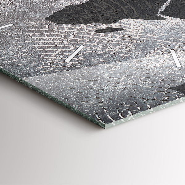 Square wall clock World map concrete