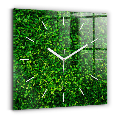 Square wall clock Hedge leaves