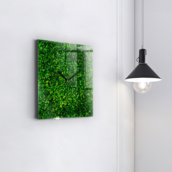 Square wall clock Hedge leaves