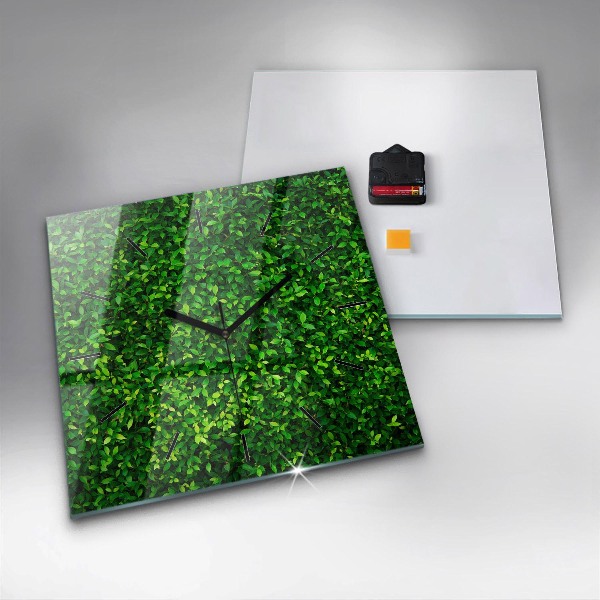 Square wall clock Hedge leaves