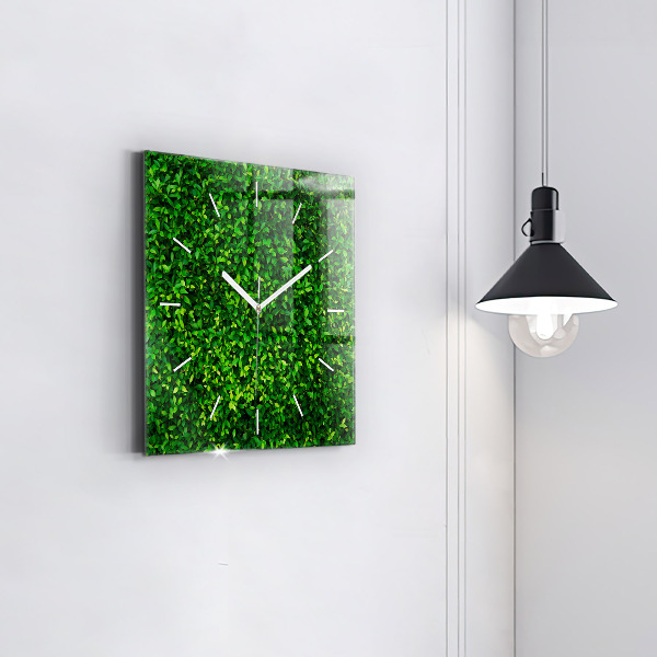 Square wall clock Hedge leaves