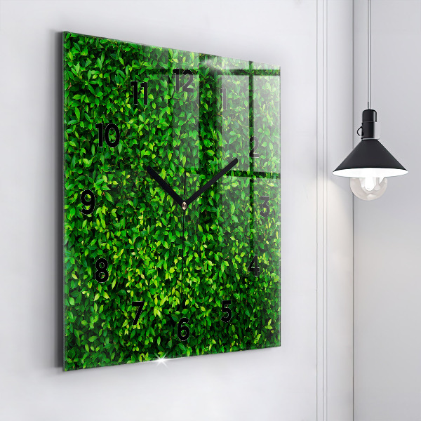 Square wall clock Hedge leaves