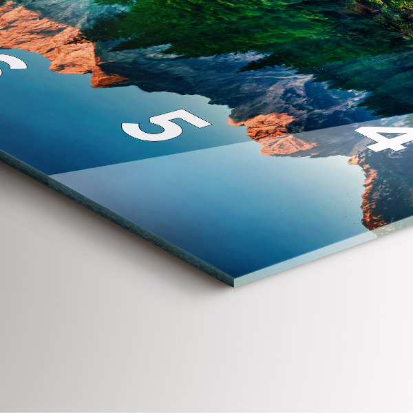 Square wall clock Lake landscape