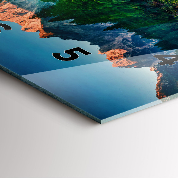 Square wall clock Lake landscape