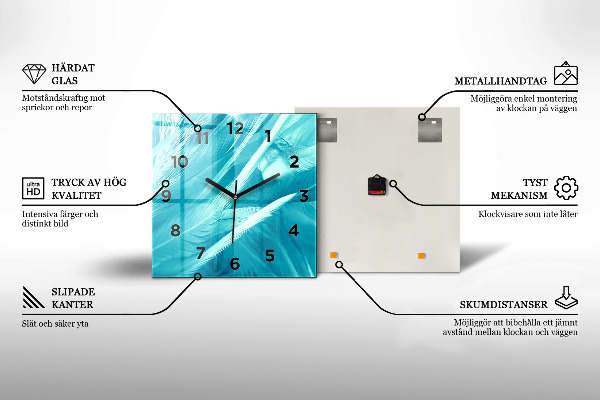 Square wall clock Lake landscape