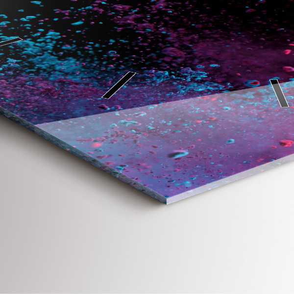 Square wall clock Explosion of colors