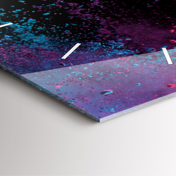 Square wall clock Explosion of colors