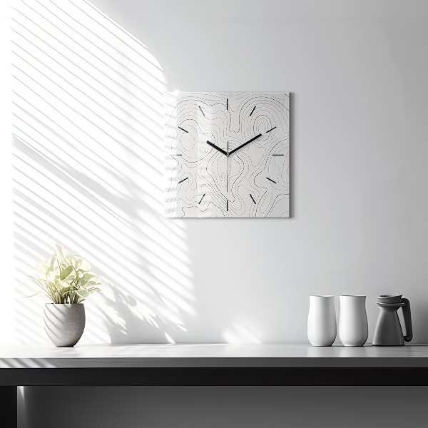 Square wall clock Abstraction spots