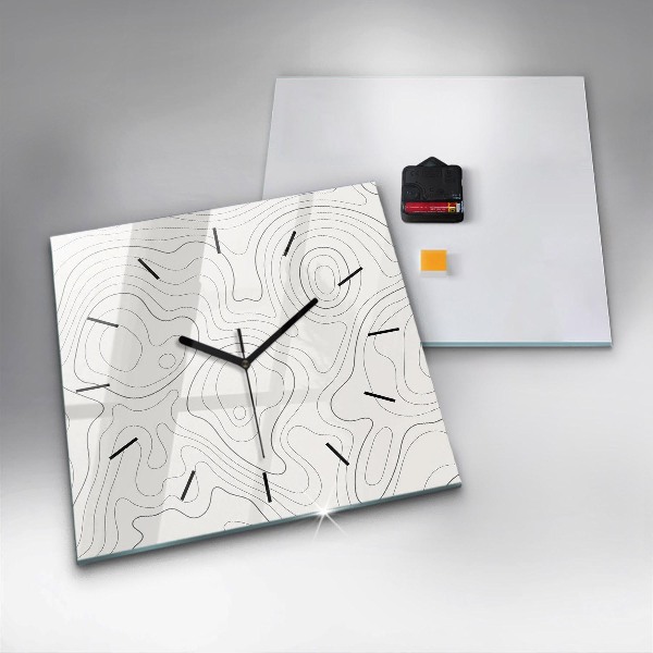 Square wall clock Abstraction spots