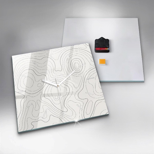 Square wall clock Abstraction spots