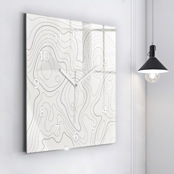 Square wall clock Abstraction spots