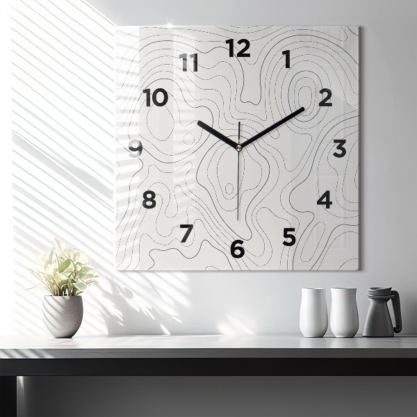 Square wall clock Abstraction spots