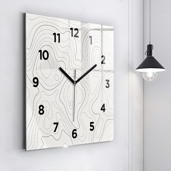 Square wall clock Abstraction spots