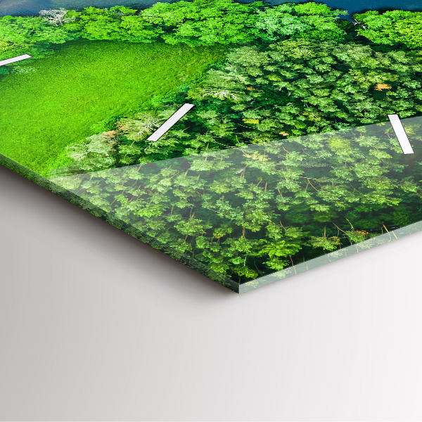 Square wall clock River in the forest