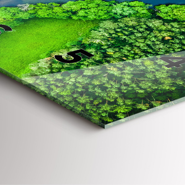 Square wall clock River in the forest