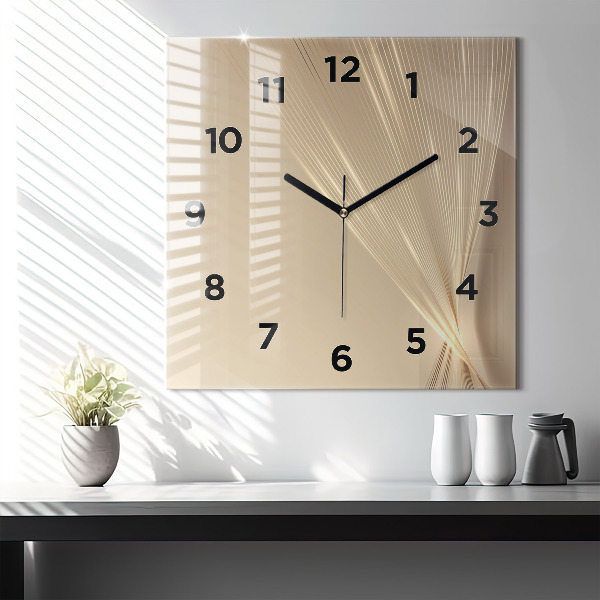 Square wall clock Abstract light