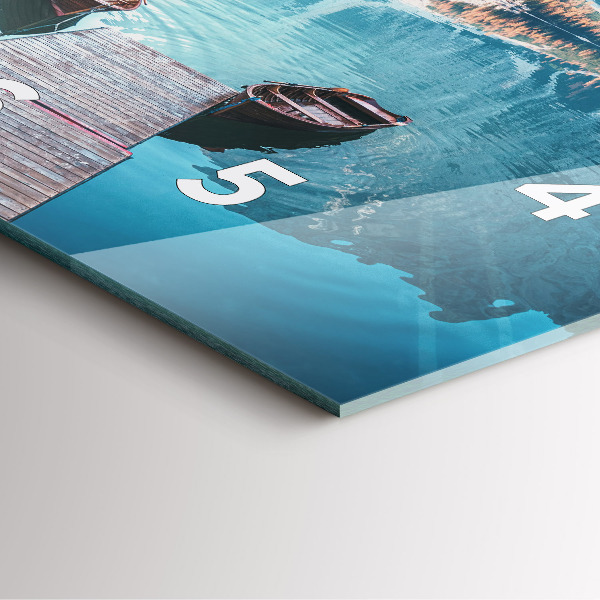 Square wall clock Boats on the lake