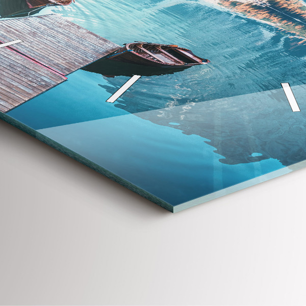 Square wall clock Boats on the lake