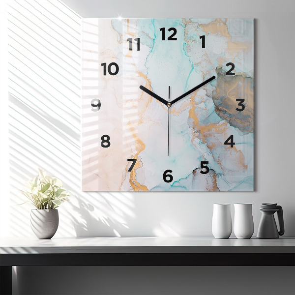 Square wall clock Abstract painting