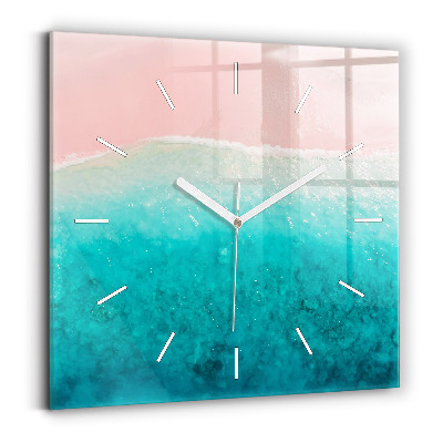 Square wall clock Beach sea sand