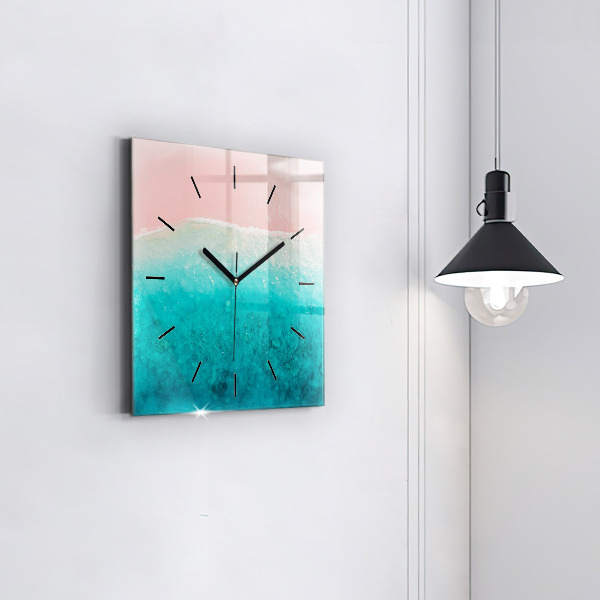 Square wall clock Beach sea sand