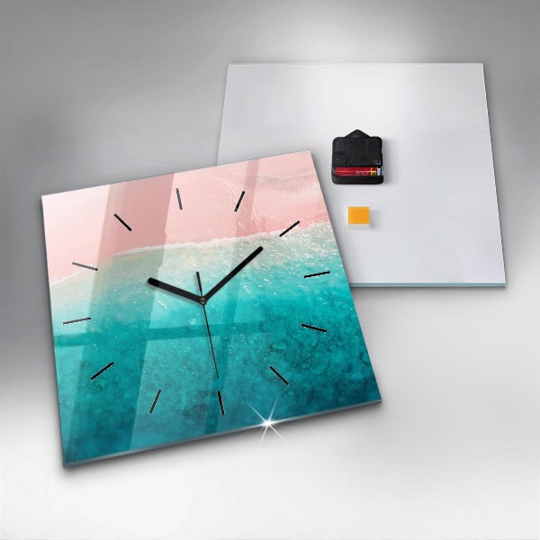 Square wall clock Beach sea sand