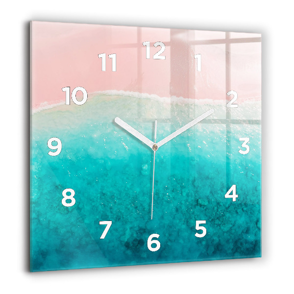 Square wall clock Beach sea sand